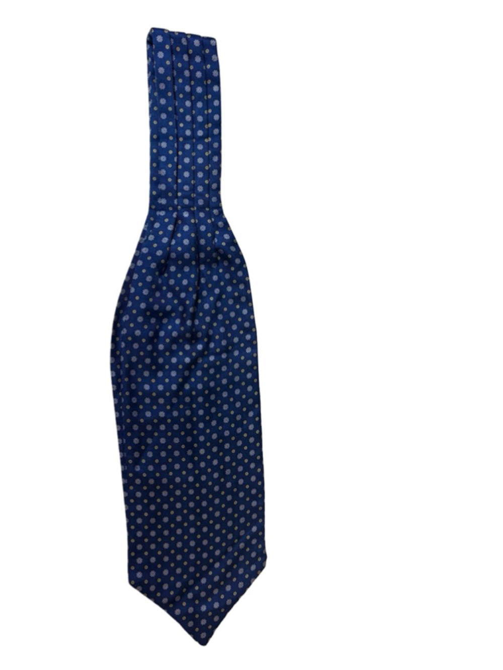 Alain Figaret Made in France 100% Silk Blue Floral Ascot Cravat Tie